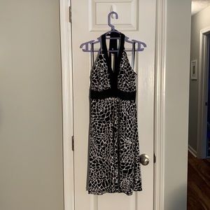 Black n white halter dress, size 12